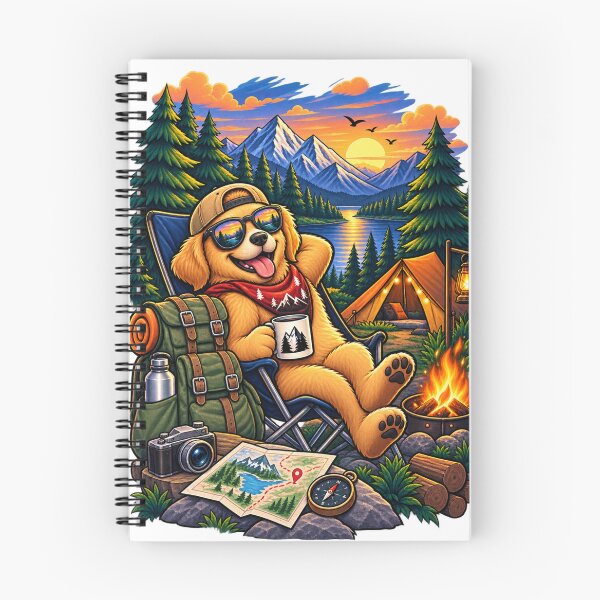 Item preview, Vintage Camping Dog Mountain Sunset Adventure Design designed and sold by lovepower.