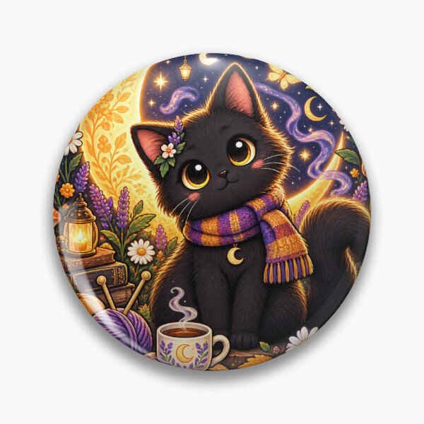 Item preview, Midnight Moon Cat – Cozy Witchy Cottagecore designed and sold by RDcollections.