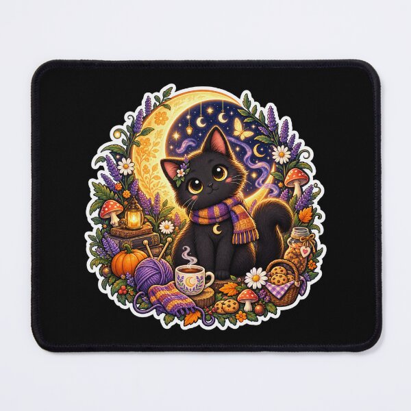 Item preview, Midnight Moon Cat – Cozy Witchy Cottagecore designed and sold by RDcollections.