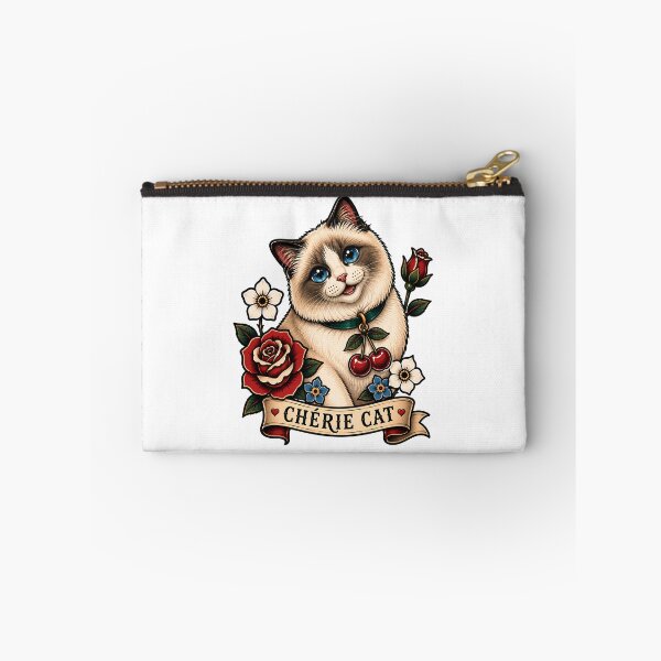 Item preview, Cherie Cat Cute Ragdoll Cherry Vintage Tattoo designed and sold by Old's Cool Cat Studio.