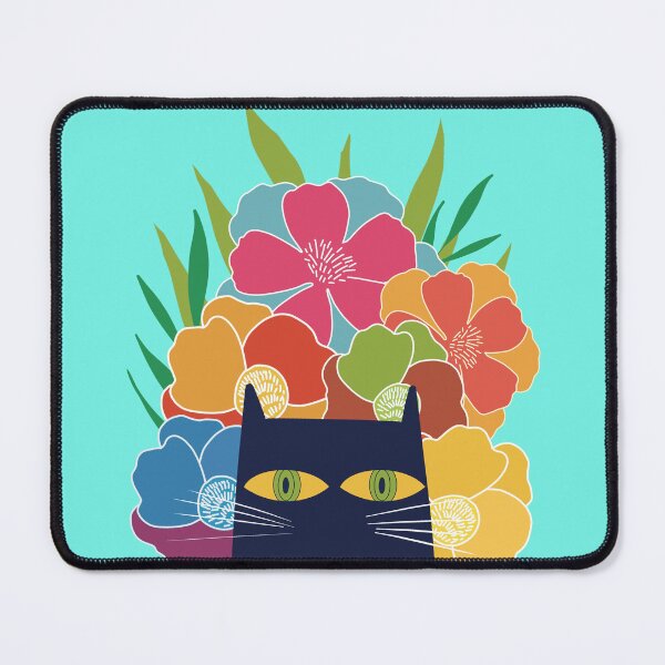 Item preview, Tropical Yellow Eyed Black Cat designed and sold by IvysCreativityHouse.