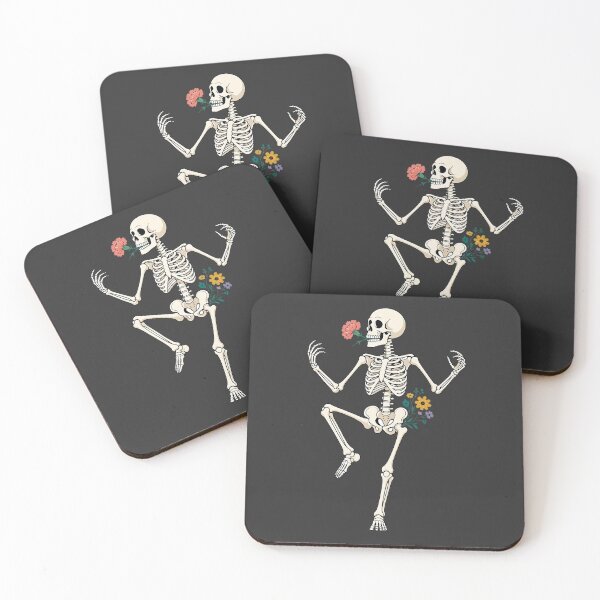 Item preview, Funny Dancing Skeleton with Flowers – Floral Skeleton Dance designed and sold by SweetLilith.