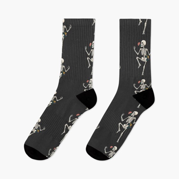 Item preview, Funny Dancing Skeleton with Flowers – Floral Skeleton Dance designed and sold by SweetLilith.
