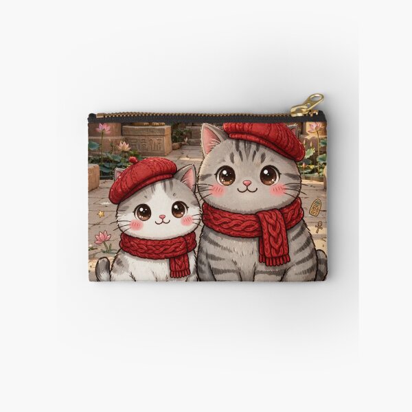 Item preview, Kawaii Egyptian Cats Freda and Junior at Temple - Bastet Temple Egypt designed and sold by MAISON SYLVIE.