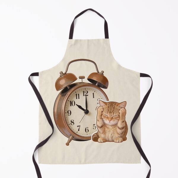 Item preview, Sleepy Cat and Vintage Alarm Clock Morning Wake Up designed and sold by OksArtStudio.