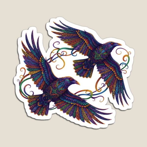 Item preview, Huginn and Muninn Runic Ravens designed and sold by Johan Proud Blade.