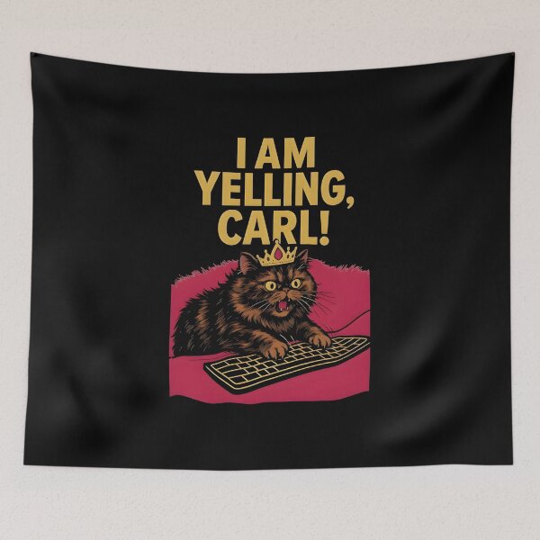 Item preview, I Am Yelling Carl Cat Shirt designed and sold by TheCozyCarrier.