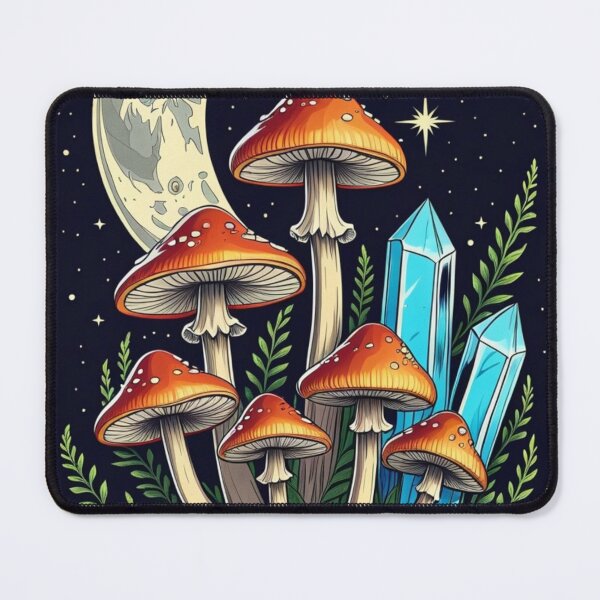 Item preview, Vintage Mystical Mushrooms and Crystals designed and sold by ThreadSignalHQ.