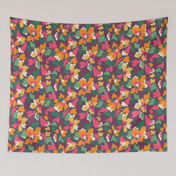 Item preview, Bold Retro Floral Garden Pattern designed and sold by Zaya_art.