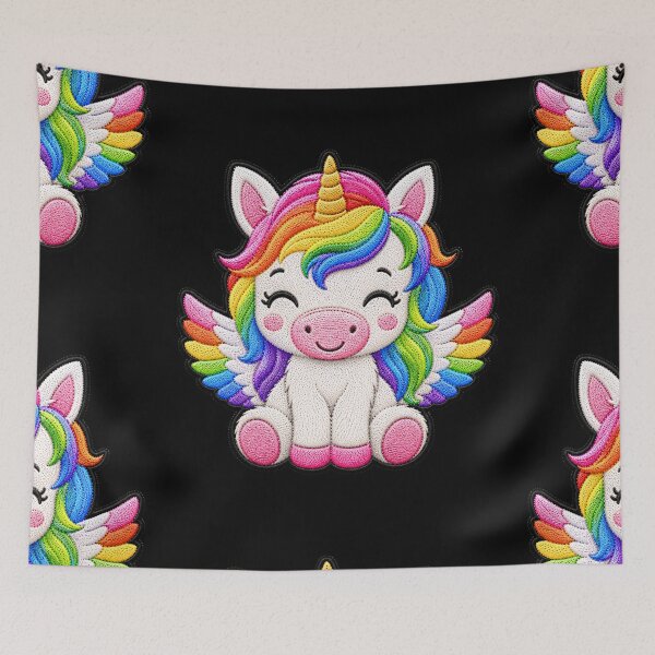 Item preview, Rainbow Pegasus Embroidery Patch Illustration designed and sold by ColorSplash123.
