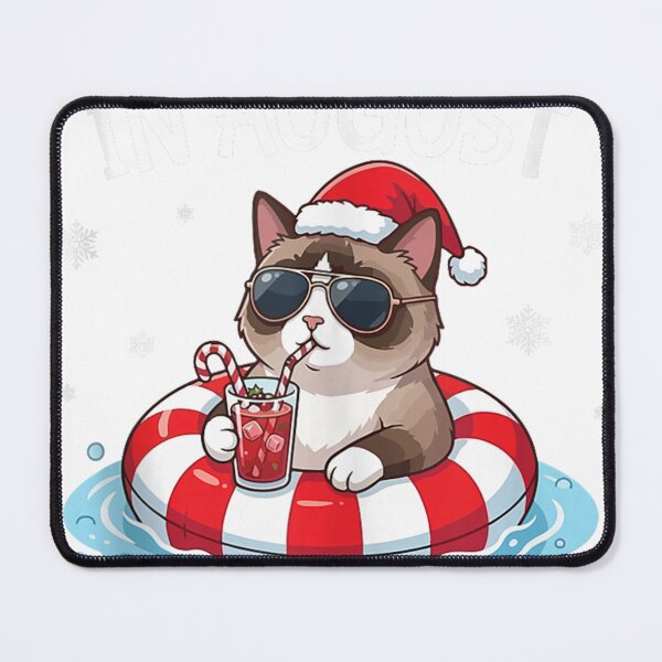 Item preview, Merry Christmas in August Chillin with Cool Snowshoe Cats designed and sold by LeonPhillip.