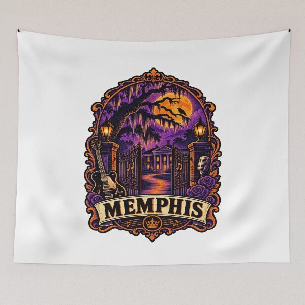 Item preview, Memphis Halloween Shirt – Vintage Gothic Mansion Retro Poster Design designed and sold by Globalcitytees.