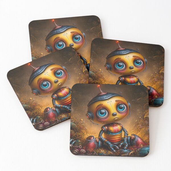 Item preview, Cute Robot Surrounded by Mechanical Parts designed and sold by Artessie.