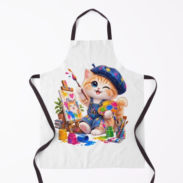 Item preview, Cute Kawaii Cat Artist – Adorable Kitten Painting Art designed and sold by teeNova Wear.