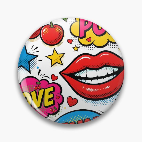 Item preview, Pop Art Lips Cherries Pattern - POP LOVE FUN Comic designed and sold by Ela Art Space .