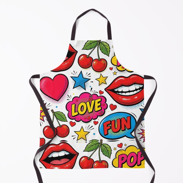Item preview, Pop Art Lips Cherries Pattern - POP LOVE FUN Comic designed and sold by Ela Art Space .