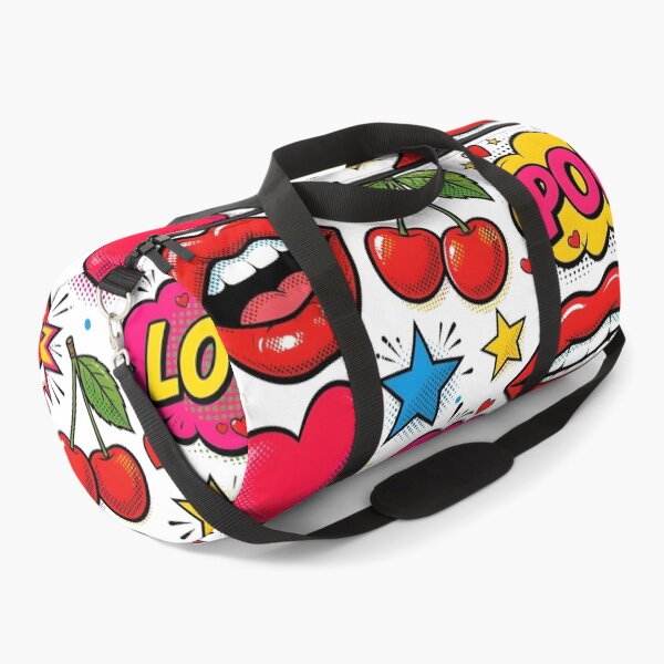 Item preview, Pop Art Lips Cherries Pattern - POP LOVE FUN Comic designed and sold by Ela Art Space .