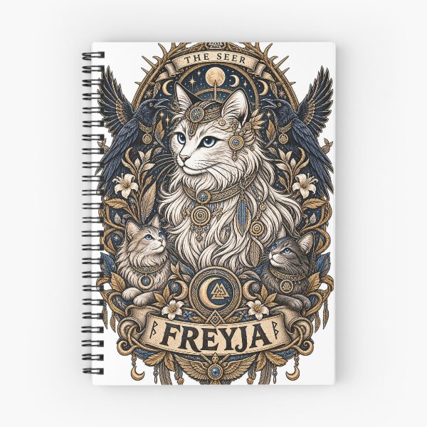 Item preview, Freyja The Seer – Norse Goddess Mystical Cat Art designed and sold by ChicClicker.