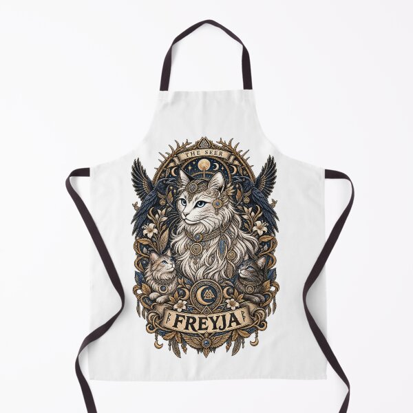 Item preview, Freyja The Seer – Norse Goddess Mystical Cat Art designed and sold by ChicClicker.