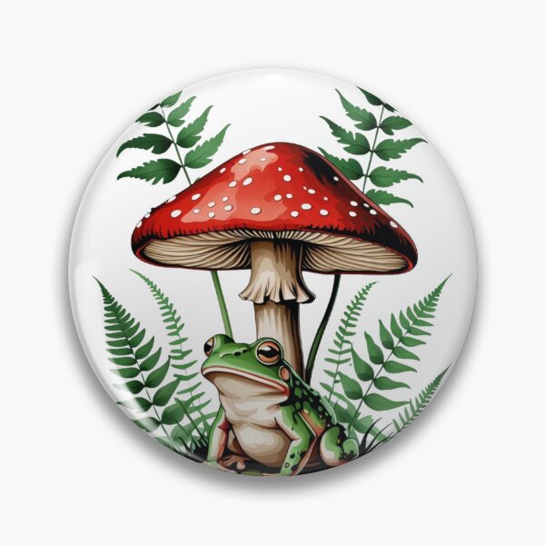 Item preview, Vintage Cottagecore Frog and Mushroom designed and sold by ThreadSignalHQ.