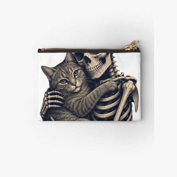 Item preview, Skeleton Hugging Cat Cute Gothic Halloween designed and sold by LeonPhillip.