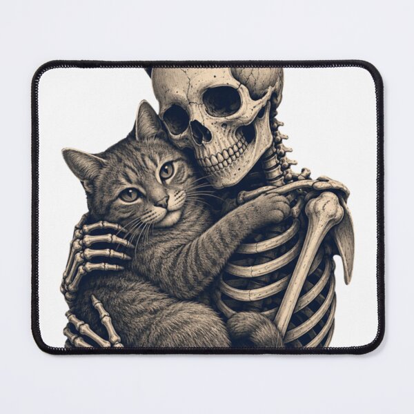 Item preview, Skeleton Hugging Cat Cute Gothic Halloween designed and sold by LeonPhillip.