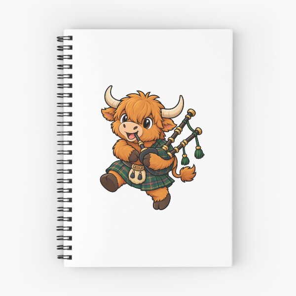 Item preview, Cute Scottish Highland Cow With Bagpipes designed and sold by Creativeworksuk.