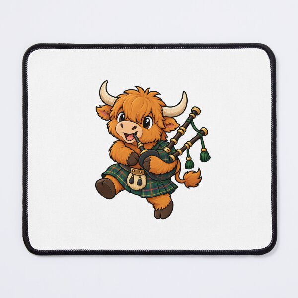 Item preview, Cute Scottish Highland Cow With Bagpipes designed and sold by Creativeworksuk.