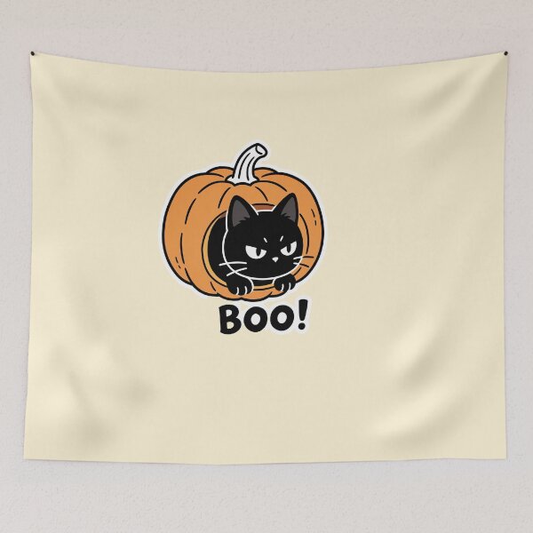 Item preview, Black Cat in Pumpkin BOO Halloween Cute Spooky Design designed and sold by OksArtStudio.