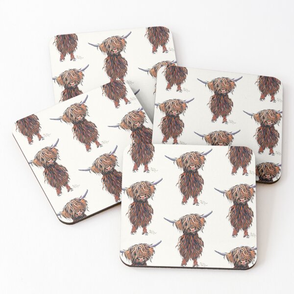 Item preview, Scottish Hairy Highland Cow ' WEE M ' by Shirley Macarthur designed and sold by Shirley MacArthur Art.