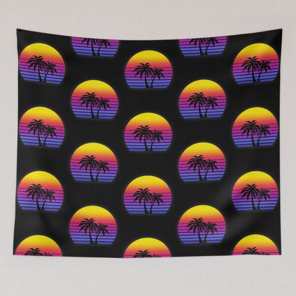 Item preview, Synthwave Sun Palm Trees designed and sold by ParadiM-eadors-.