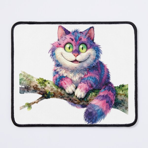 Item preview, Cheshire Cat Grinning on Branch Watercolor Alice in Wonderland Art designed and sold by WildArtIT.