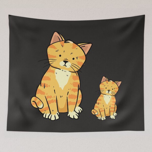 Item preview, Cute Orange Tabby Cat and Kitten Illustration designed and sold by manojbalan1968.