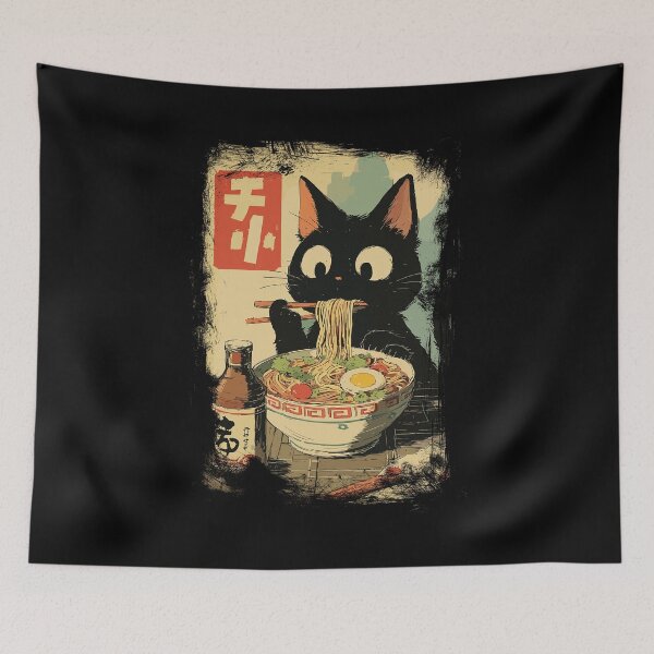 Item preview, Cat Eating Ramen Japanese Noodle designed and sold by DeltaBOX.