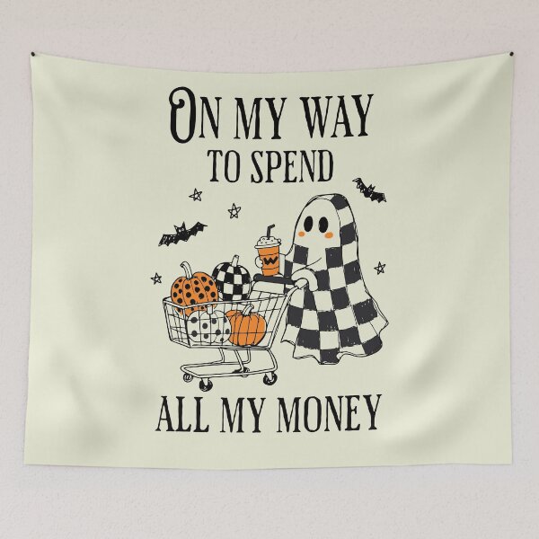 Item preview, On My Way To Spend All My Money Funny Ghost Shopping Halloween designed and sold by Studio Bootleg.