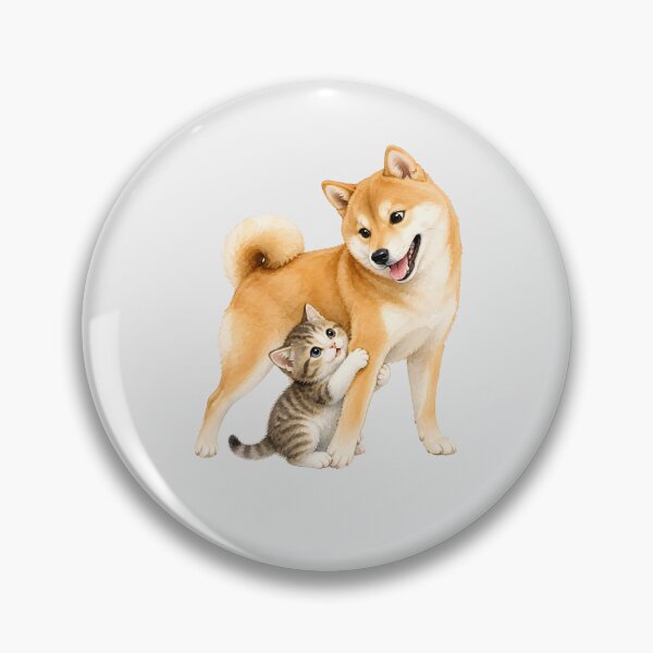 Item preview, Cute Shiba Inu and Kitten designed and sold by naragon4289.
