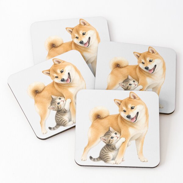 Item preview, Cute Shiba Inu and Kitten designed and sold by naragon4289.