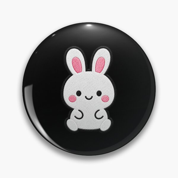 Item preview, Cute Kawaii Bunny Embroidery Patch Illustration designed and sold by ColorSplash123.