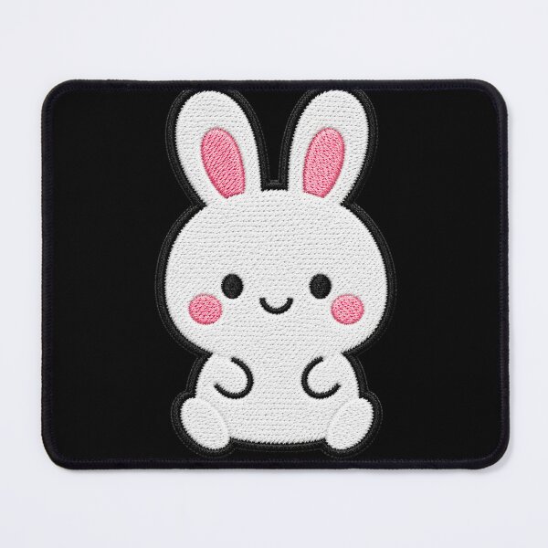 Item preview, Cute Kawaii Bunny Embroidery Patch Illustration designed and sold by ColorSplash123.