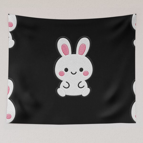 Item preview, Cute Kawaii Bunny Embroidery Patch Illustration designed and sold by ColorSplash123.