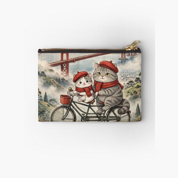 Item preview, Kawaii Cats on Tandem Bike Golden Gate Bridge San Francisco USA designed and sold by MAISON SYLVIE.
