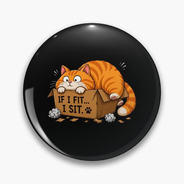 Item preview, Funny Cat If I Fit I Sit Cardboard Box Art designed and sold by Dmo3HarkoArt.
