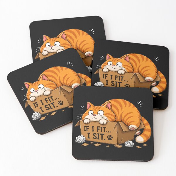 Item preview, Funny Cat If I Fit I Sit Cardboard Box Art designed and sold by Dmo3HarkoArt.