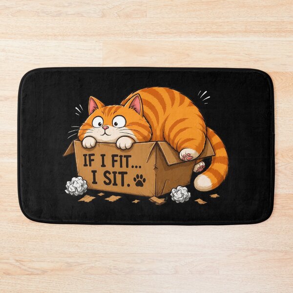 Item preview, Funny Cat If I Fit I Sit Cardboard Box Art designed and sold by Dmo3HarkoArt.