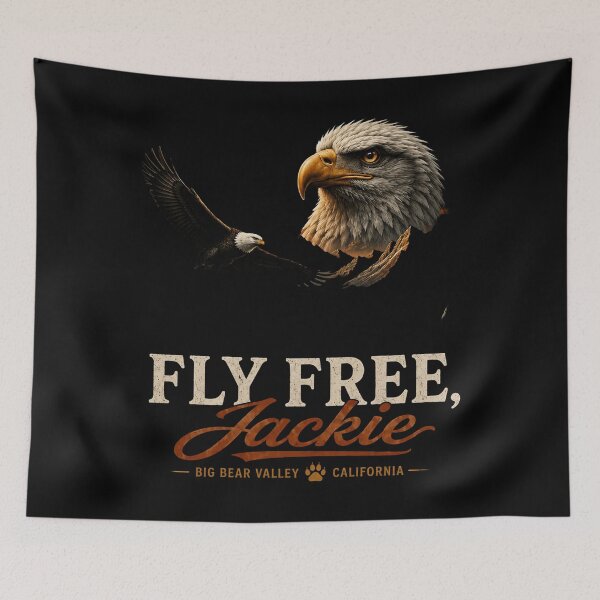 Item preview, Fly Free Jackie, Big Bear Eagle Memorial, Bald Eagle designed and sold by perkmingStudio.