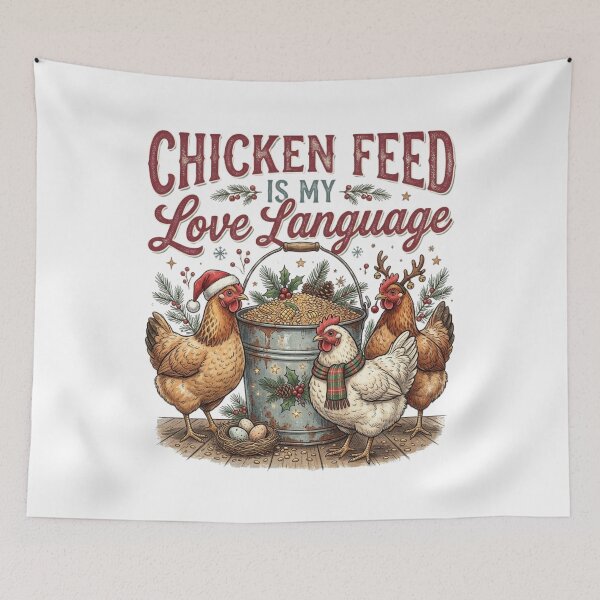Item preview, Chicken Feed Is My Love Language Funny Chicken Farmer Christmas Holiday Humor designed and sold by raedattia.