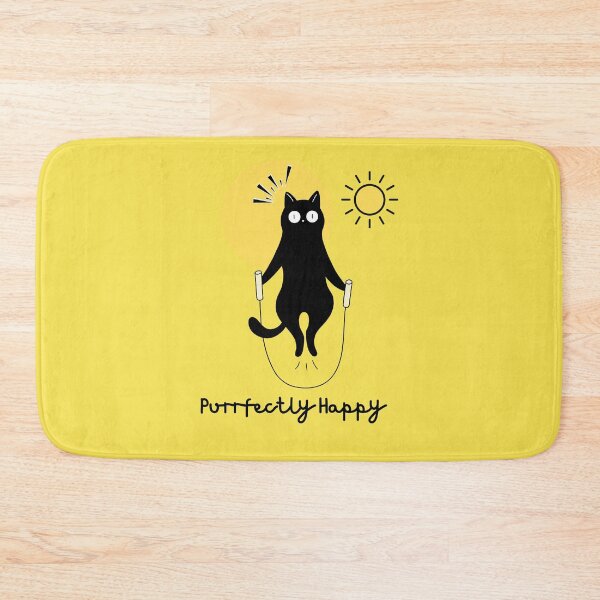 Item preview, Purrfectly Happy Black Cat with Yellow Sun designed and sold by ReGenDx.