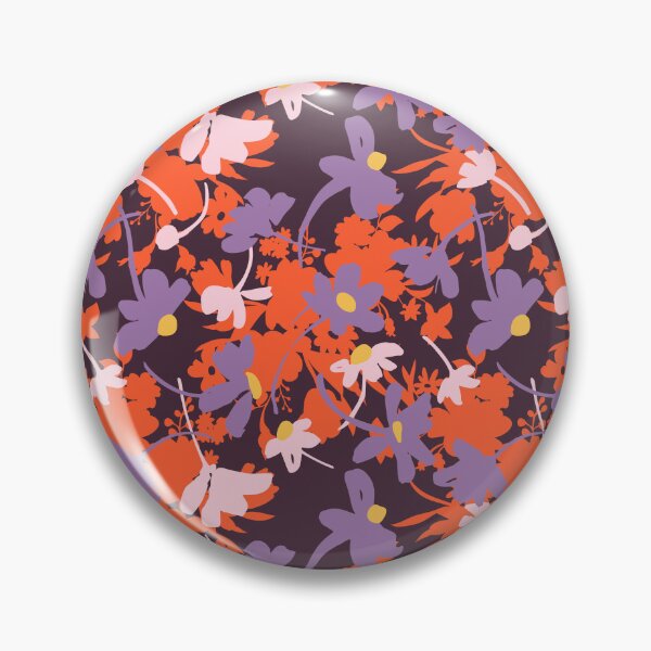 Item preview, Bold Purple Orange Floral Silhouette designed and sold by Zaya_art.