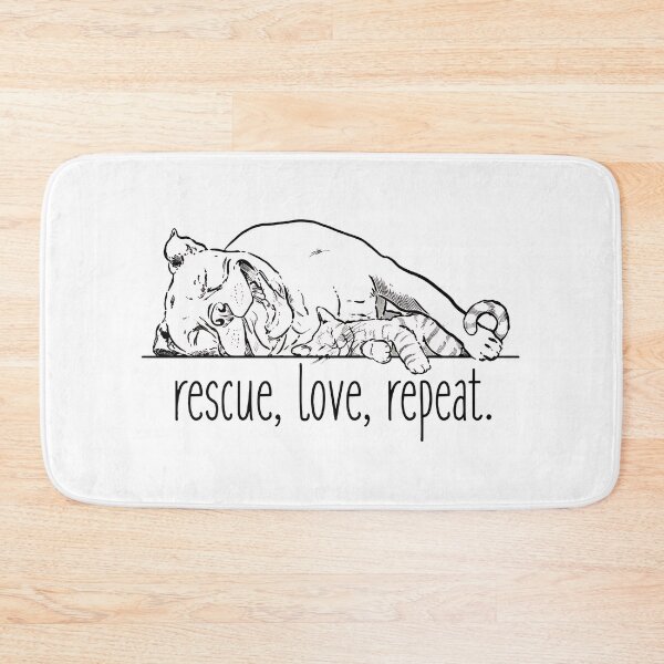 Item preview, Rescue Love Repeat Dog Cat Sleeping Line Art Graphic designed and sold by Dmo3HarkoArt.
