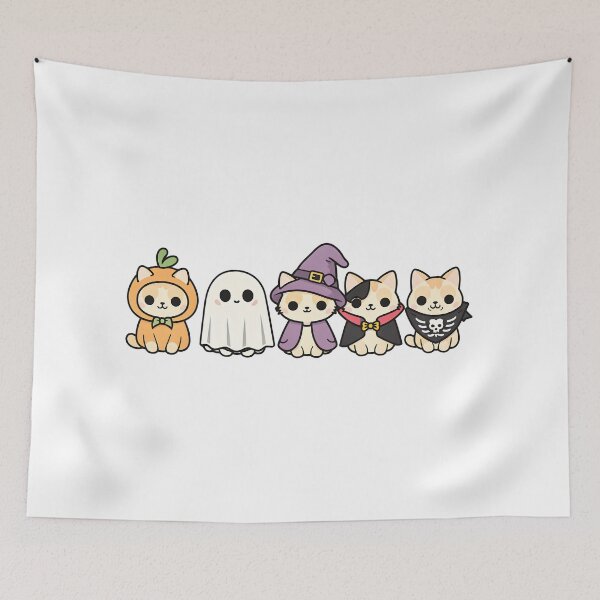 Item preview, Kawaii Cats in Halloween Costumes | Cute Chibi Cat Parade Design designed and sold by MOCH- ART.